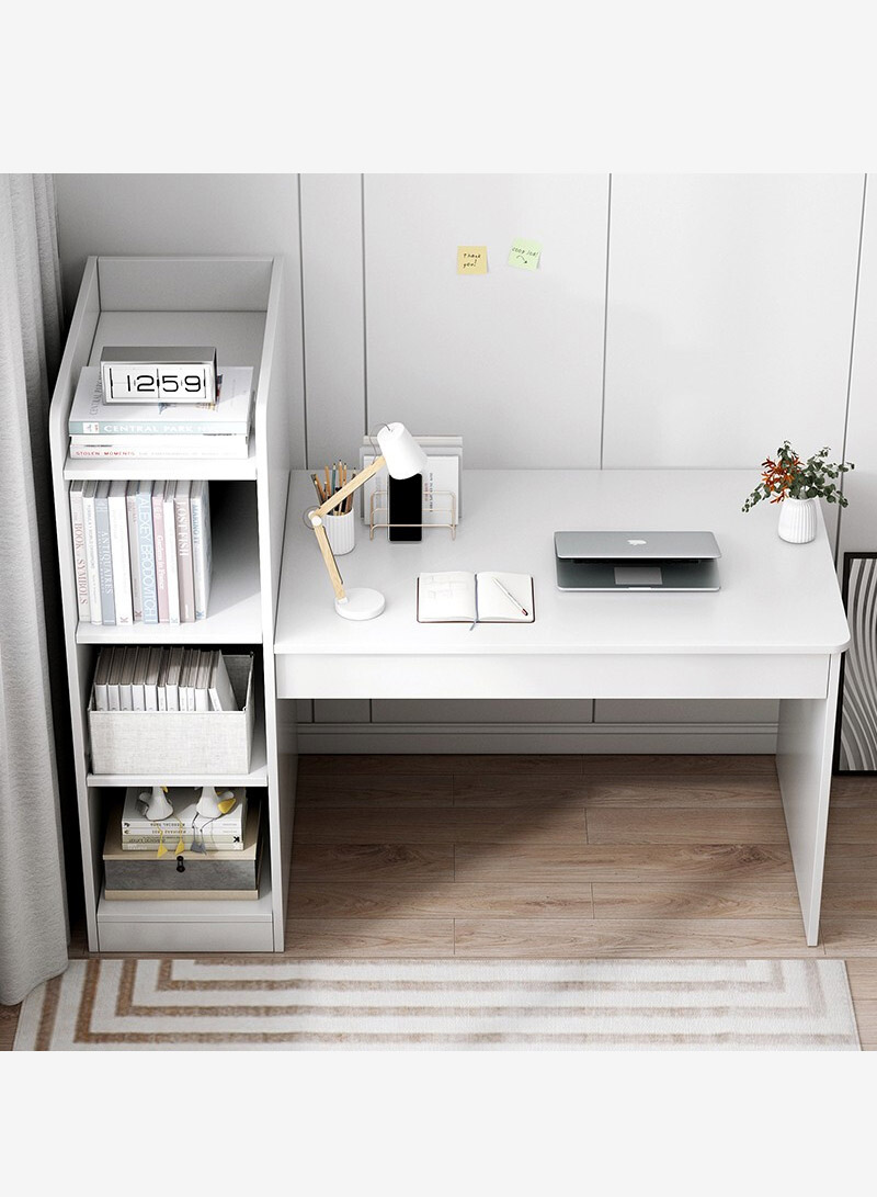 Sharpdo Home Office Desk, Simple Computer Desk With Opened Storage Shelves 132*40*120 cm