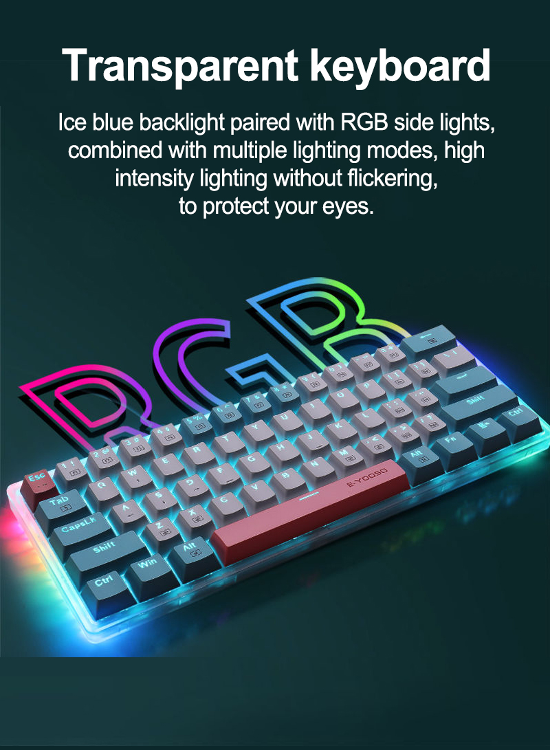 z-11t 61 مفاتيح RGB الميكانيكية لعبة لوحة المفاتيح