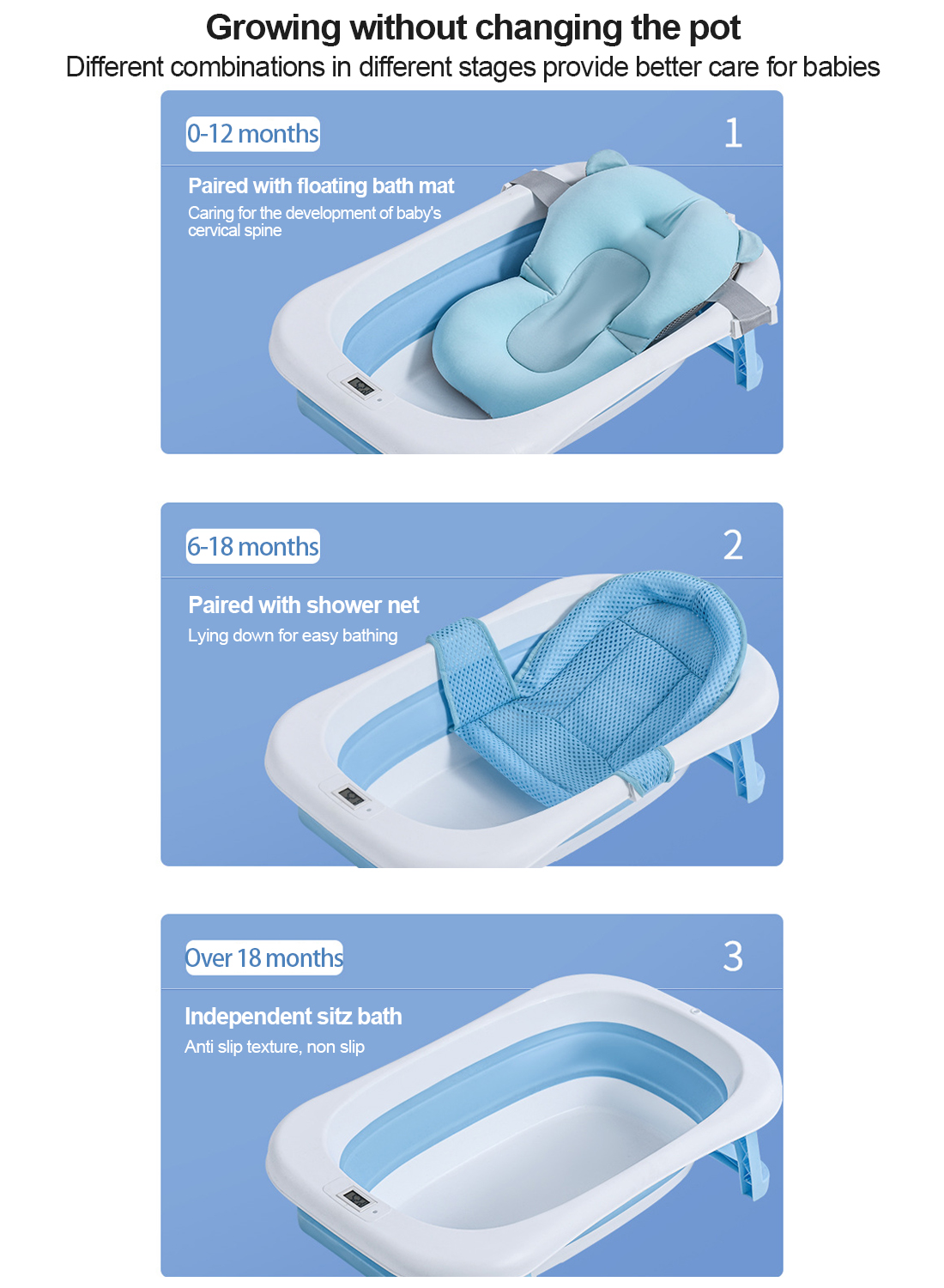 طفل رضيع حوض الاستحمام للطي ، الجلوس والاستلقاء نوع مصغرة المنتجات حديثي الولادة