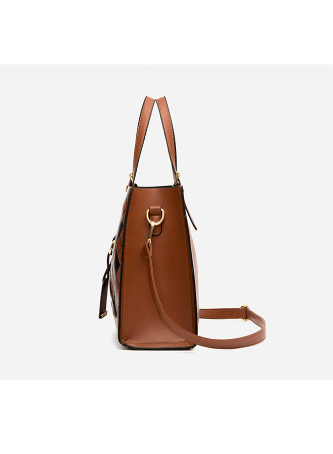 3-Piece Women's Large Capacity Rhombic Lattice Handbag Crossbody Shoulder Bag