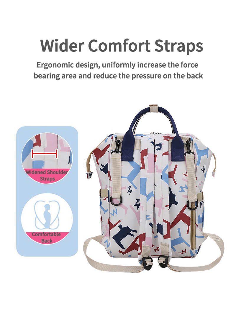 جديد حقيبة الأم حقيبة محمولة متعددة الوظائف حقيبة مستحضرات التجميل حقيبة الطباعة قدرة كبيرة حقيبة الأم والطفل