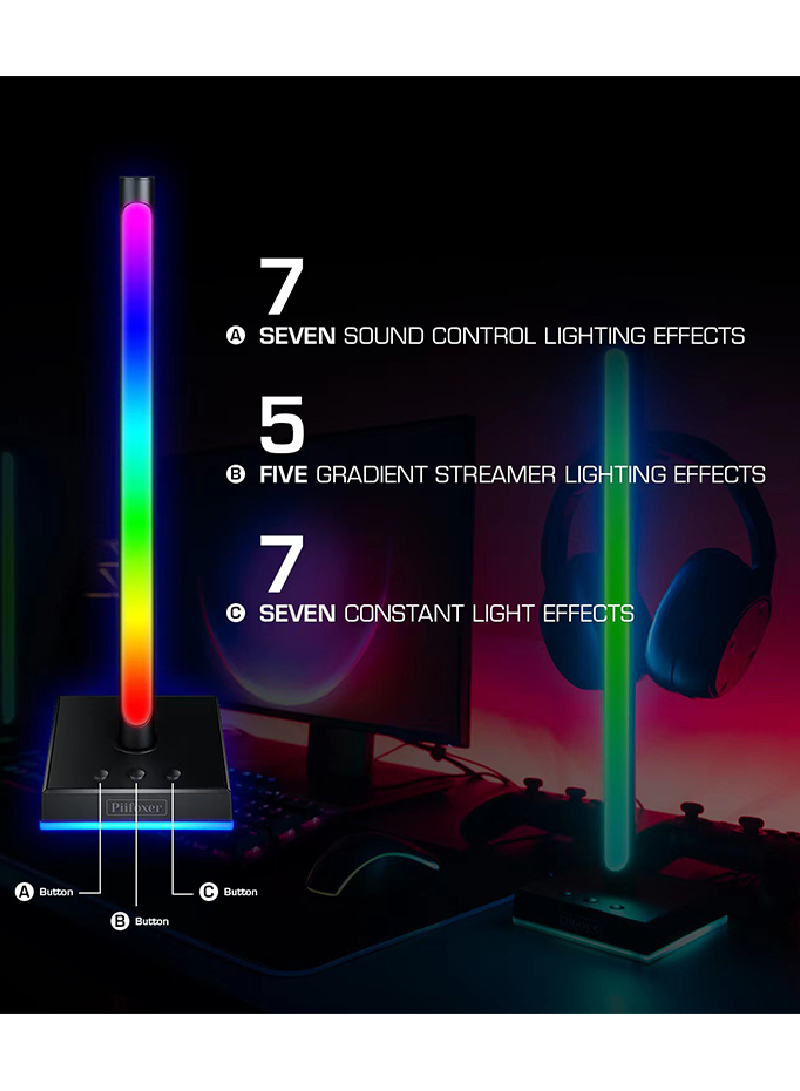 2 حزمة لعبة سطح المكتب سماعة حامل ، مع مصباح RGB ATMOSPHERE البيك اب إيقاع