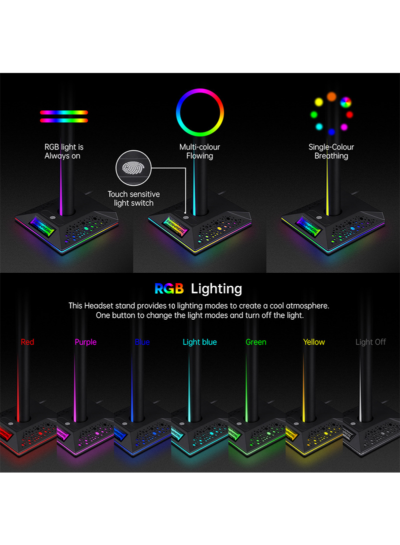 RGB لون ضوء لعبة سماعة مقعد