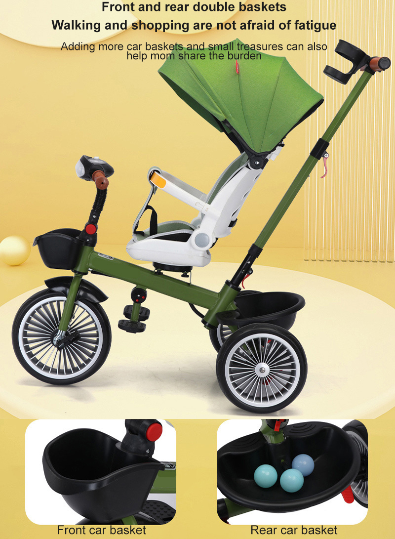 متعددة الوظائف دراجة ثلاثية العجلات للأطفال مع وظيفة التناوب والميل