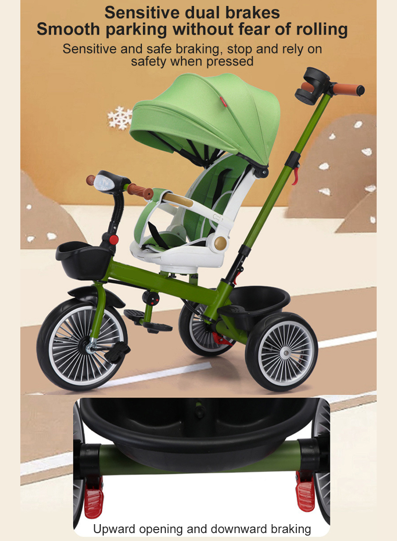 متعددة الوظائف دراجة ثلاثية العجلات للأطفال مع وظيفة التناوب والميل