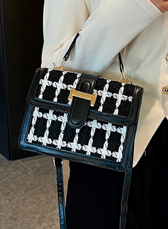 أنيق عارضة السيدات نمط حقيبة يد سيدة مع حزام قابل للتعديل قفل الرجعية رسول حقيبة 20 × 16 × 6cm