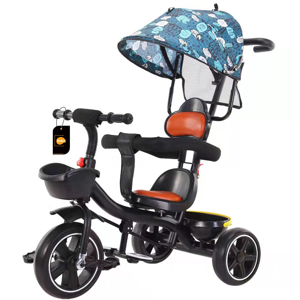 طفل دراجة ثلاثية العجلات ، دراجة ثلاثية العجلات ، مع مقبض قابل للتعديل ، قابل للإزالة مظلة ، حزام الأمان لمدة 6 أشهر إلى 6 سنوات من العمر