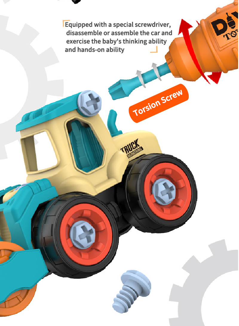 الأطفال تفكيك سيارة الهندسة لعبة ديي الجوز الجمعية لغز التفكيك محاكاة انزلاق الحفر تفكيك السيارة