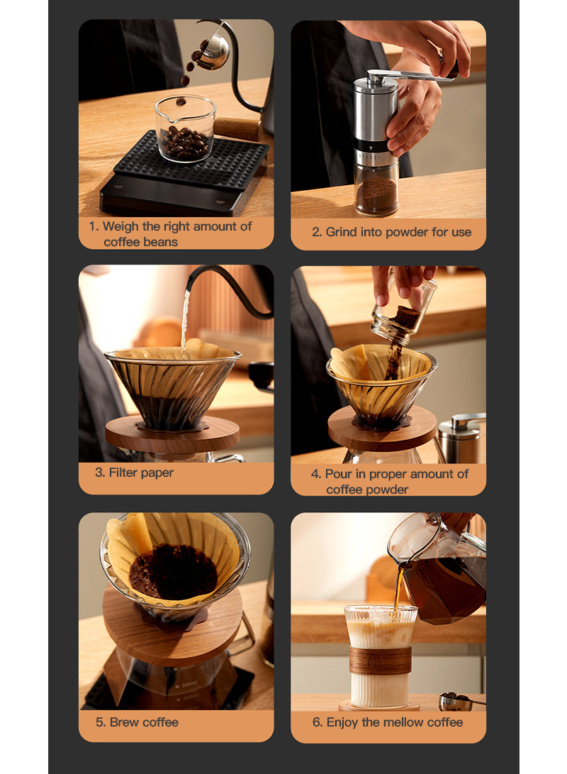 8 قطعة مجموعة هدية مجموعة محلية الصنع صانع القهوة