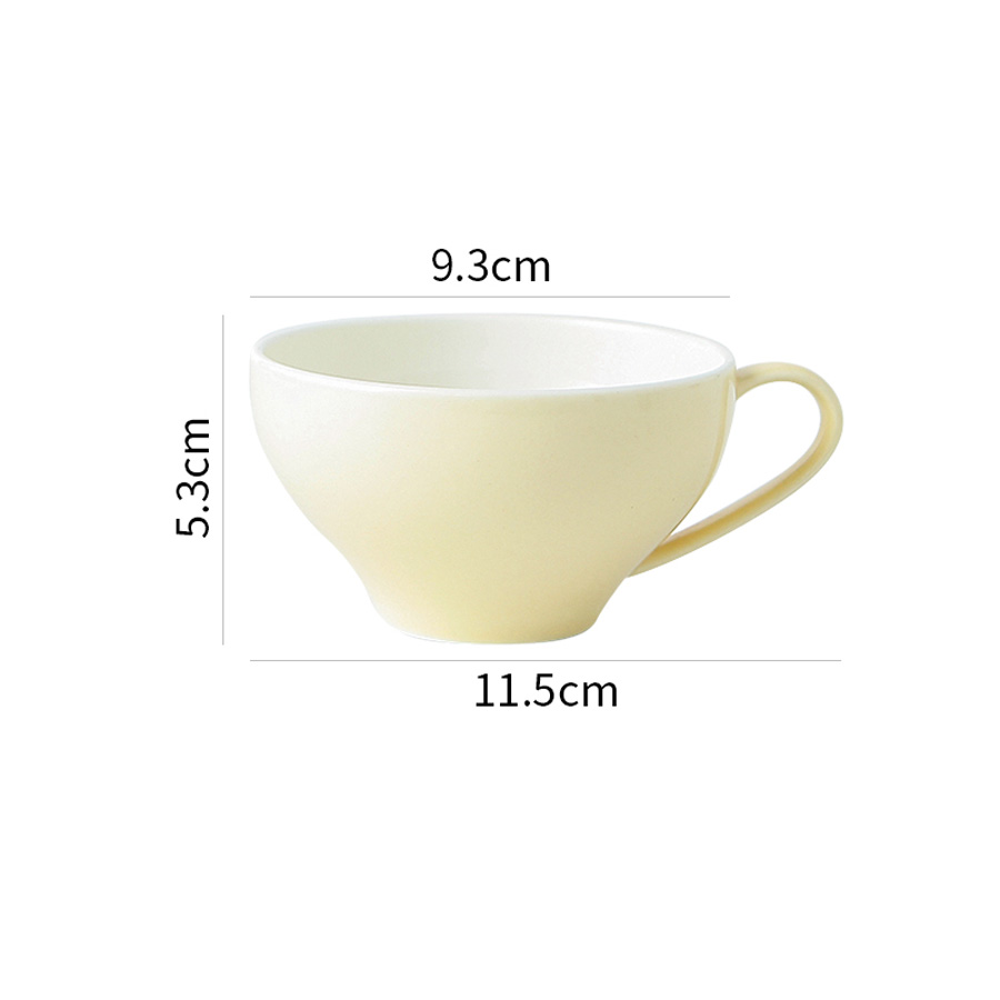 6 قطع بيج فنجان قهوة السيراميك على شكل وعاء 180ml