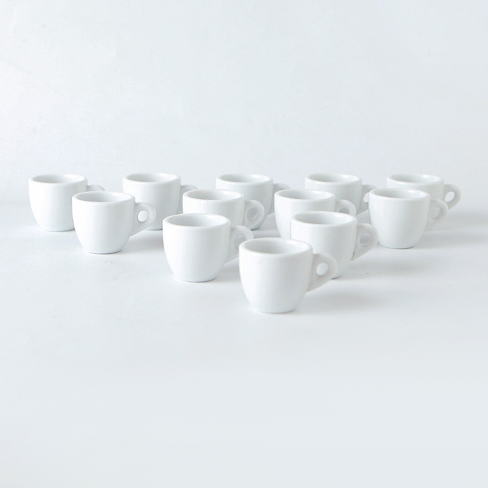 12 قطعة أبيض خزف فنجان قهوة 80 مل