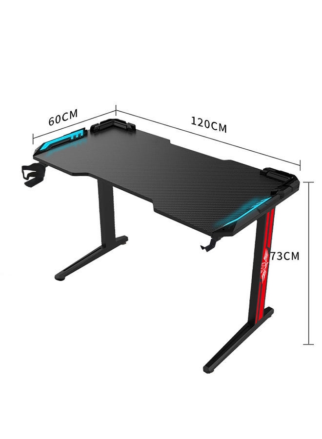 طاولة ألعاب كمبيوتر سطح المكتب مع مصباح RGB حامل الكأس 120 * 60 * 73cm