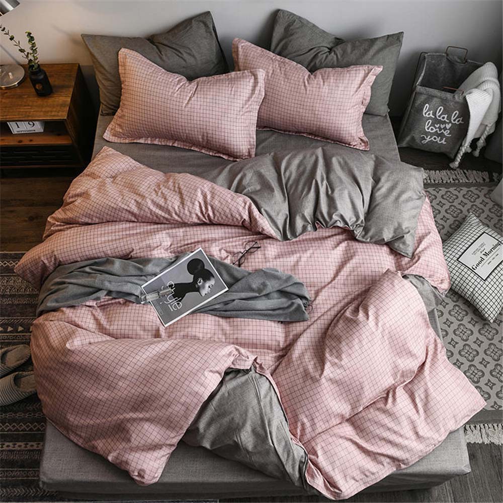 4 مجموعات من ملاءات السرير الفاخرة القطن ستوكات لينة غطاء لحاف ، مع 1 مريحة / غطاء لحاف ، 1 ورقة السرير و 2 وسادة ، 2.2 متر ( 220 * 240 سم ) سرير واحد
