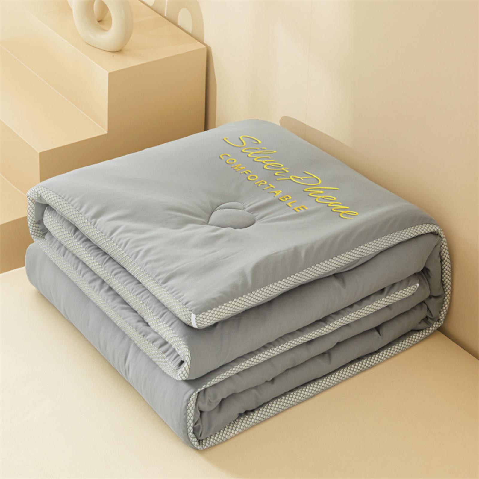 أربعة طبقة عالمية لحاف مع غطاء لحاف سرير 2 متر ( 200 * 230cm ) ، رمادي