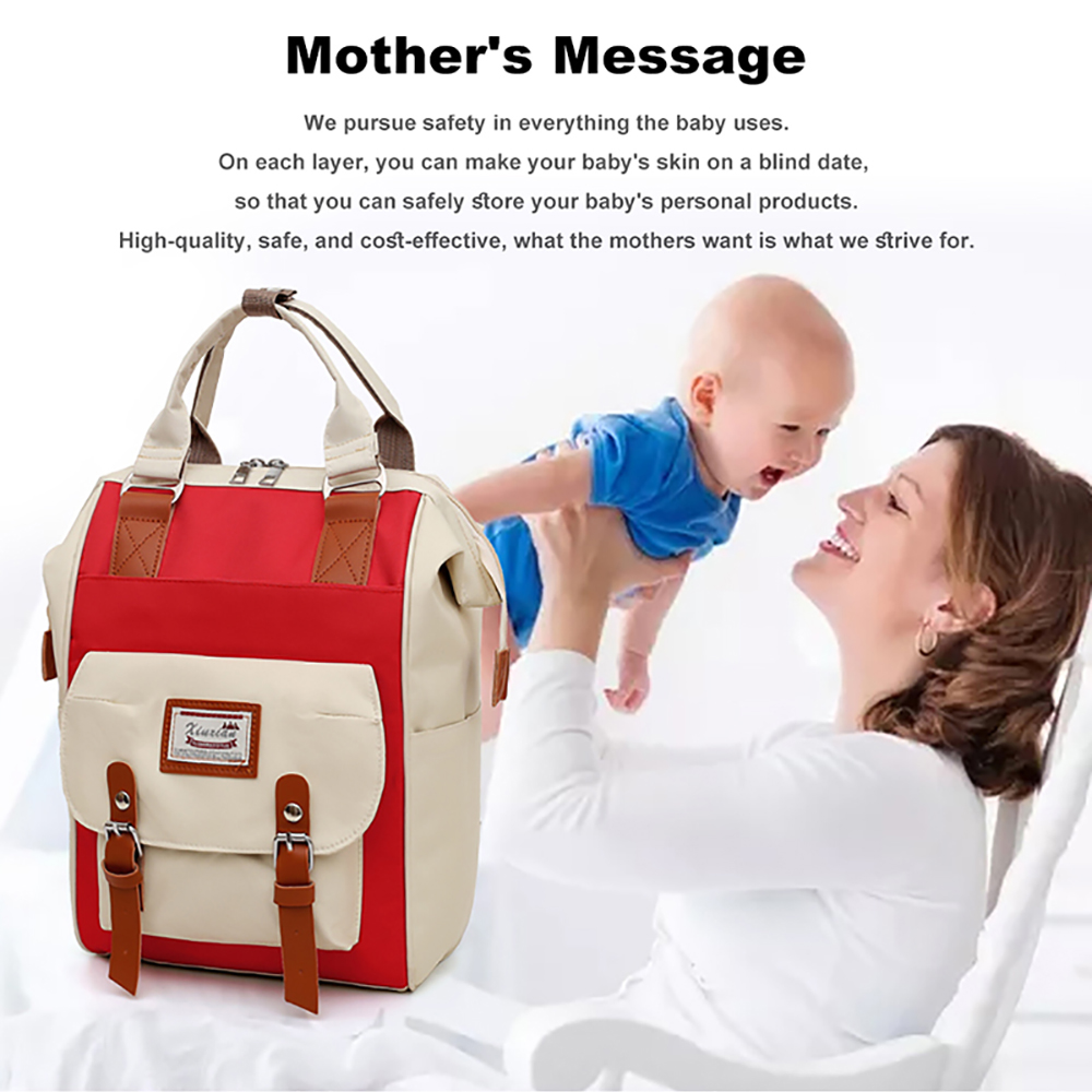 ماما حقيبة مزدوجة الكتف قدرة كبيرة متعددة الوظائف حقيبة حقيبة ماما