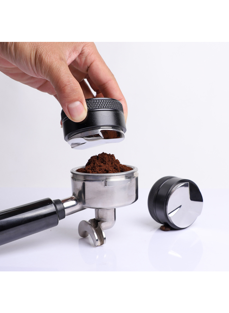 Stainless Steel Coffee Three-paste Black Powder Dispenser 51mm
