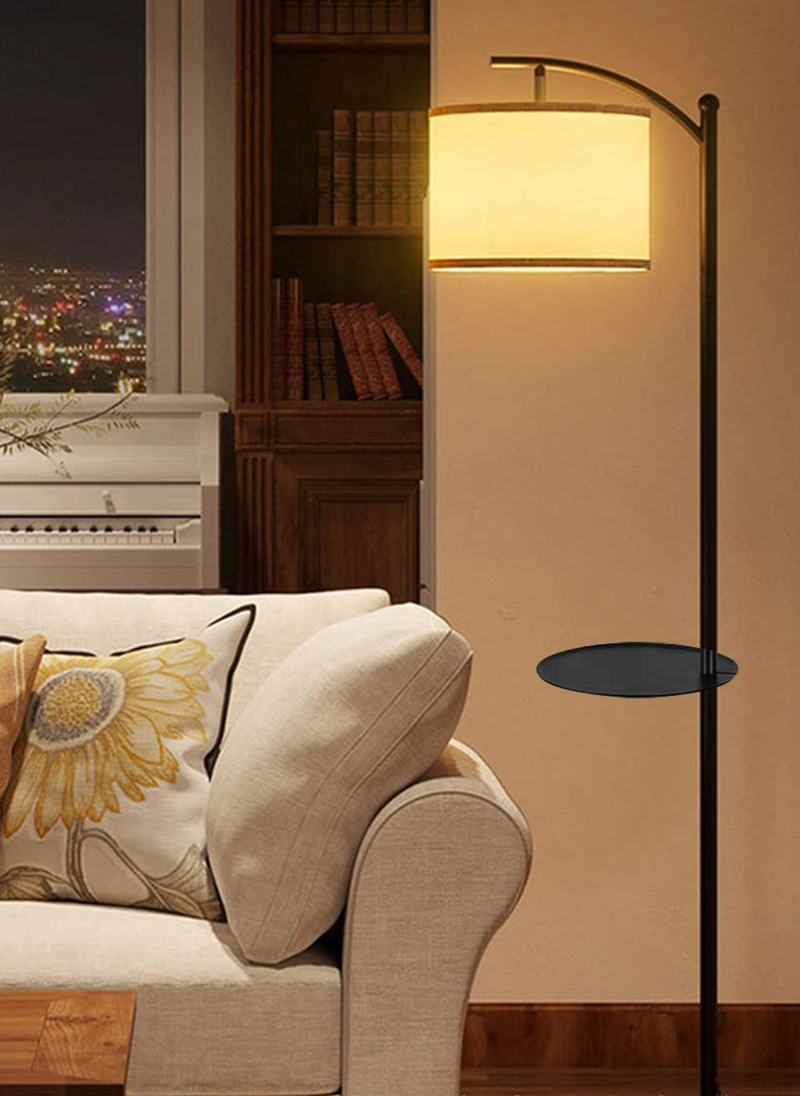 غرفة المعيشة وغرفة نوم مع الجرف قابل للتعديل ثلاثة ألوان الكلمة مصباح ( D28 * H170 سم )