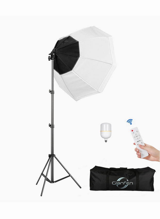 التصوير الفوتوغرافي لينة مربع الإضاءة كيت ، مع 200W الصمام مصباح ثلاثي الألوان مظلة لينة مربع وحقيبة يد