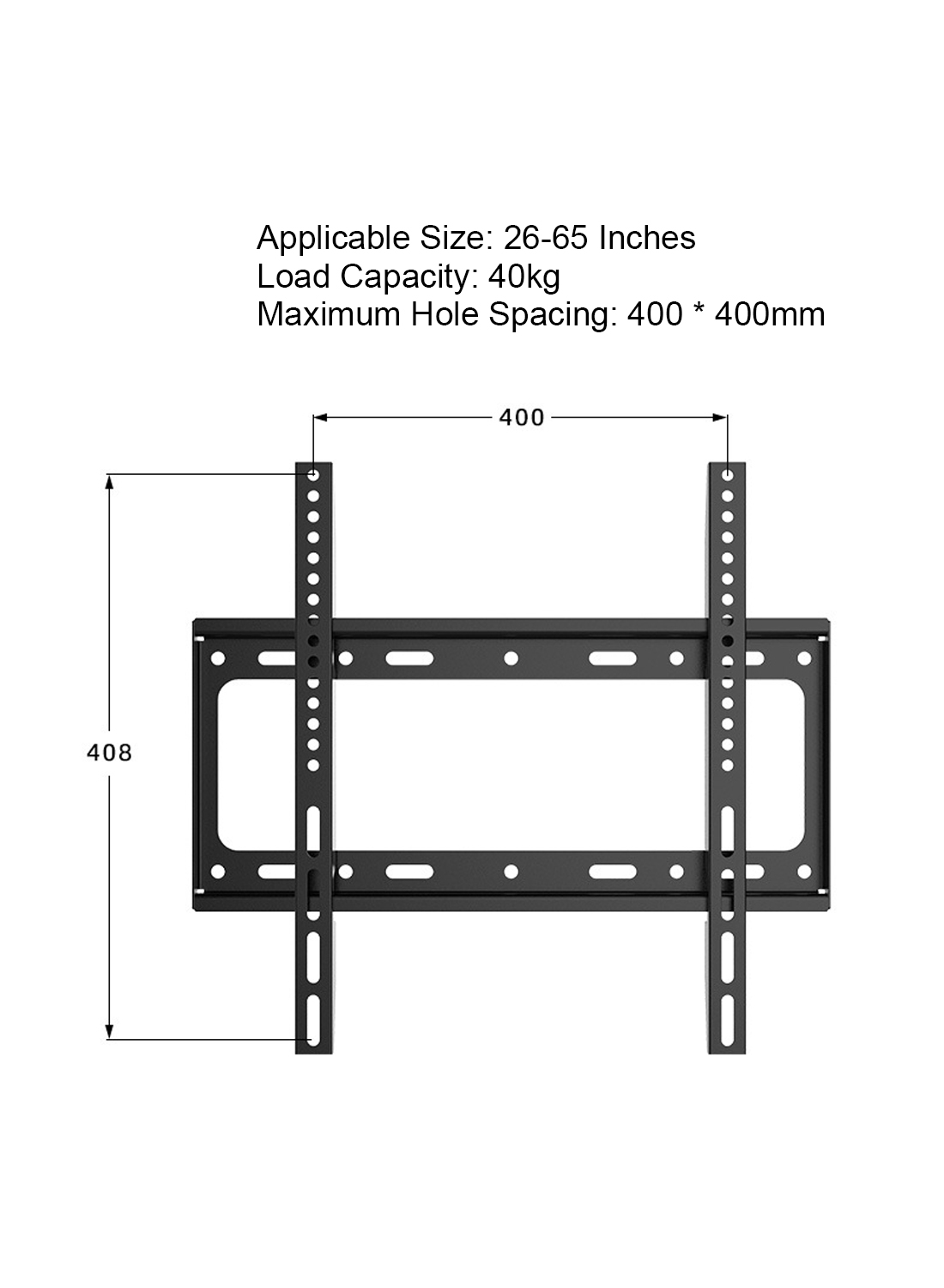 TV Wall Mount Bracket for 26 to 65 Inch Flat Screen LED, LCD TV’S Low Profile, Fixed and Space Saving TV Bracket