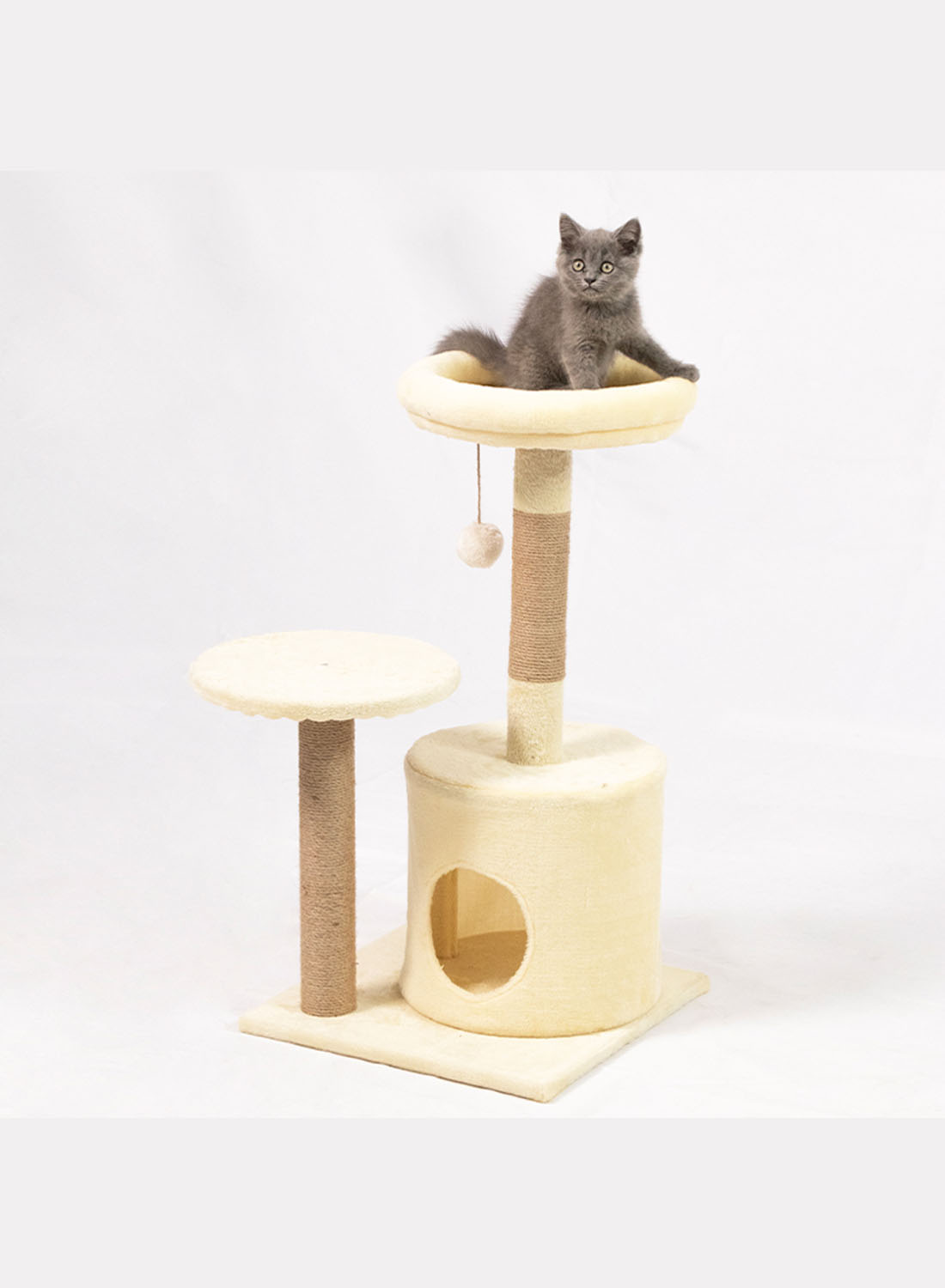 القط شجرة 30 بوصة القط برج ، مع تغطية سيسال خدش الأرض العمود ، شقة مريحة ، أفخم الفرخ ، أفخم الكرة للاستخدام في الأماكن المغلقة القط