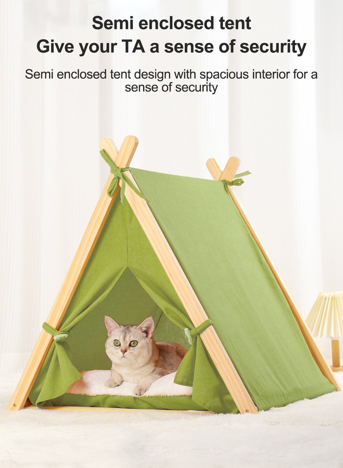 أربعة مواسم عالمية القط والجرو الحيوانات الأليفة خيمة مغلقة الصنوبر الحارة القط خيمة مع وسادة لينة