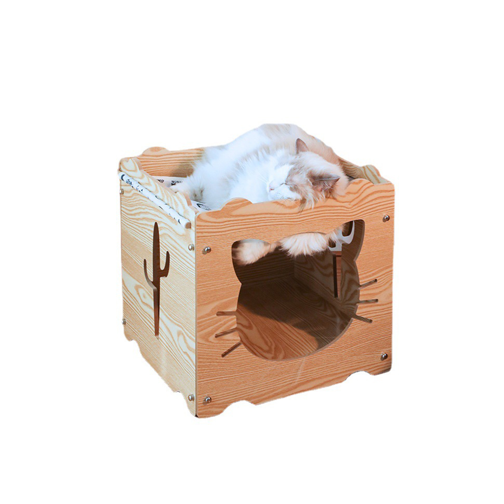 القط القط القط أرجوحة البيت مجلس الوزراء القط القط البيت المغلقة سرير خشبي متعدد الطبقات عش الحيوانات الأليفة