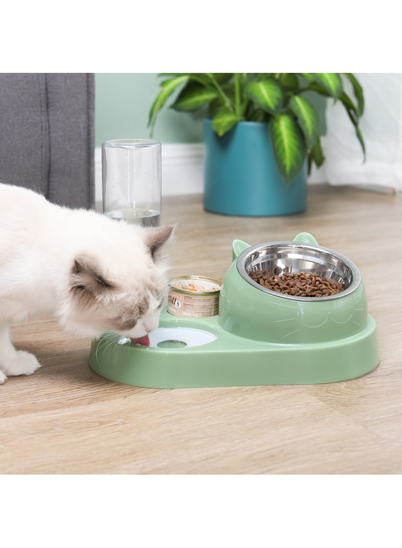 وعاء مزدوج التلقائي تغذية الحيوانات الأليفة وعاء الكلب وعاء القط موزع المياه