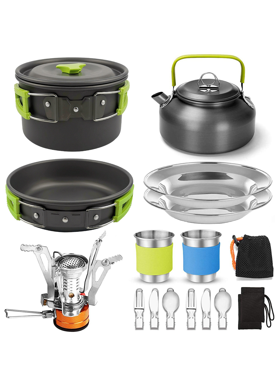 Outdoor Products Camping Cookware, Teapot, Tableware Combination Outdoor Pot Set