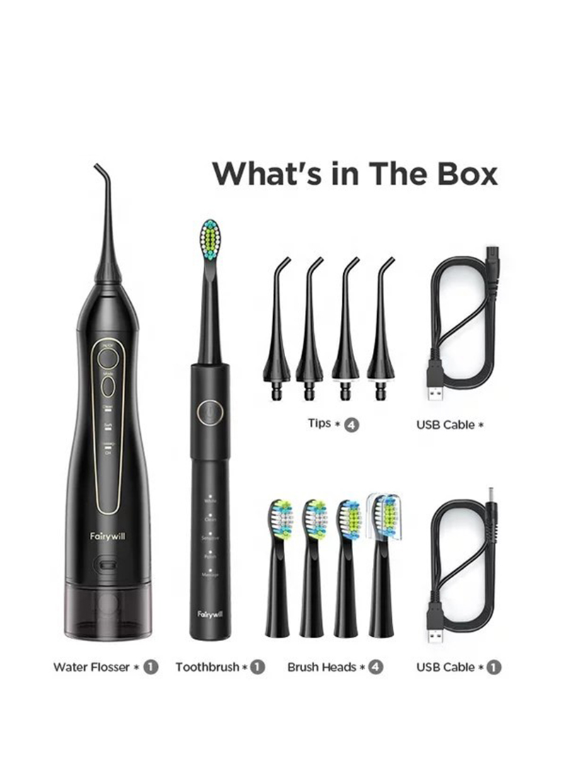 حفر الأسنان فرشاة الأسنان الكهربائية مجموعة - حفر الأسنان اللاسلكية - 5 أنواع من الموجات الصوتية فرشاة الأسنان الكهربائية ، 3 أنواع من المياه المحمولة حفر الأسنان