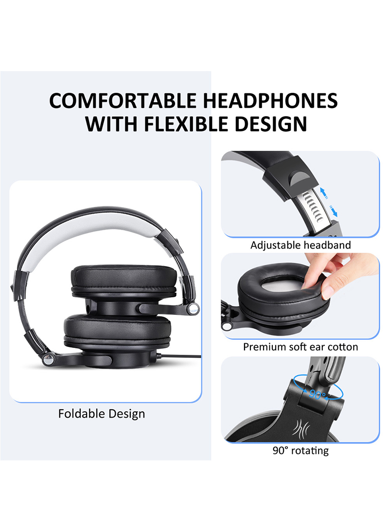 سماعة رأس A71D USB مزودة بميكروفون فوق الأذن وكابل كتم صوت مدمج وسماعات رأس استريو سلكية للكمبيوتر المحمول